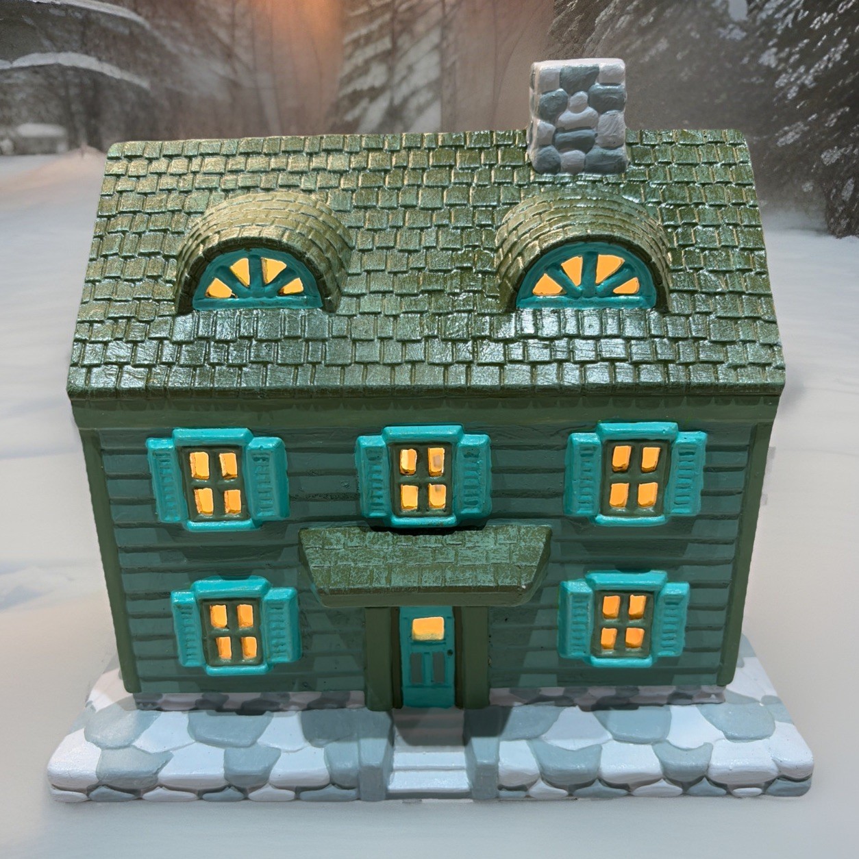 Vintage Hand Painted Lighted House Christmas Village Cottage One of a Kind