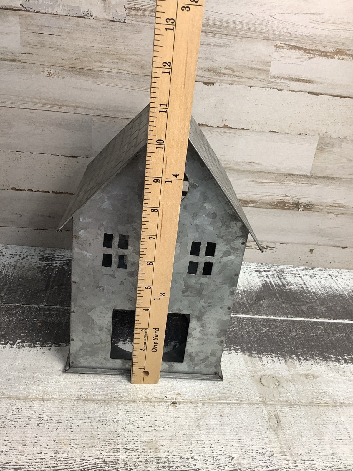 Pottery Barn Galvanized Village House 11″x9″