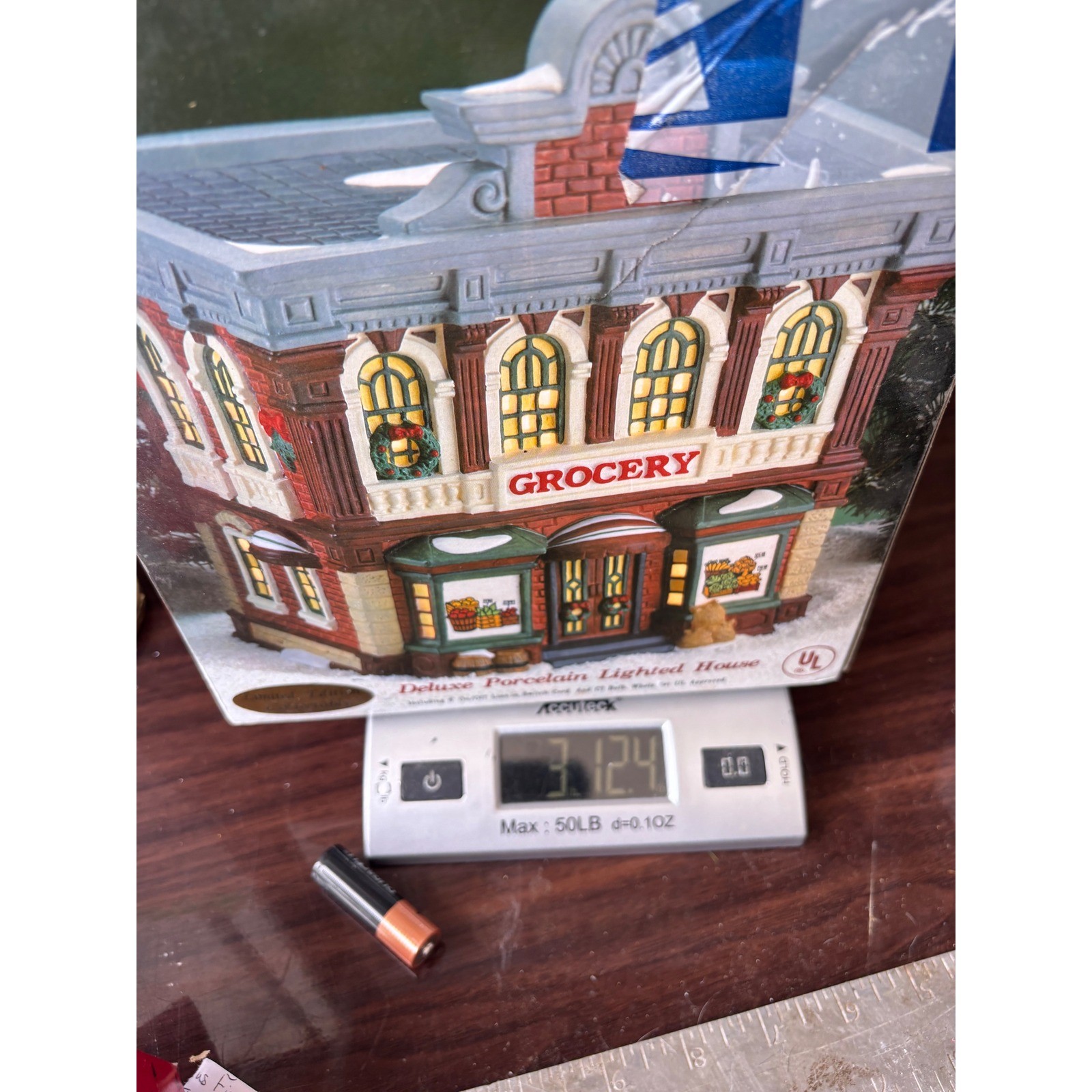 Vtg Heartland Valley Christmas Village Ceramic Grocery Store Lighted Decor