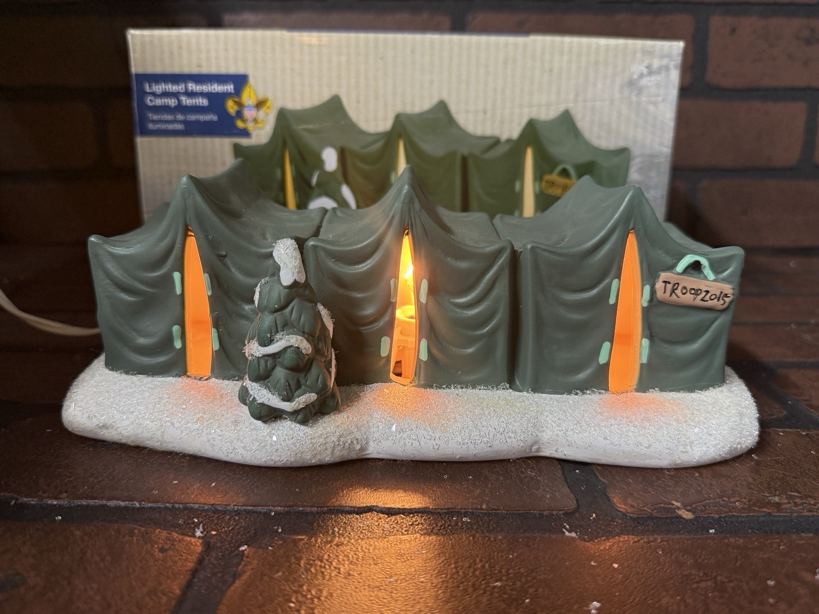 Boy Scouts of America Scouting Village Lighted Resident Camp Tents Christmas