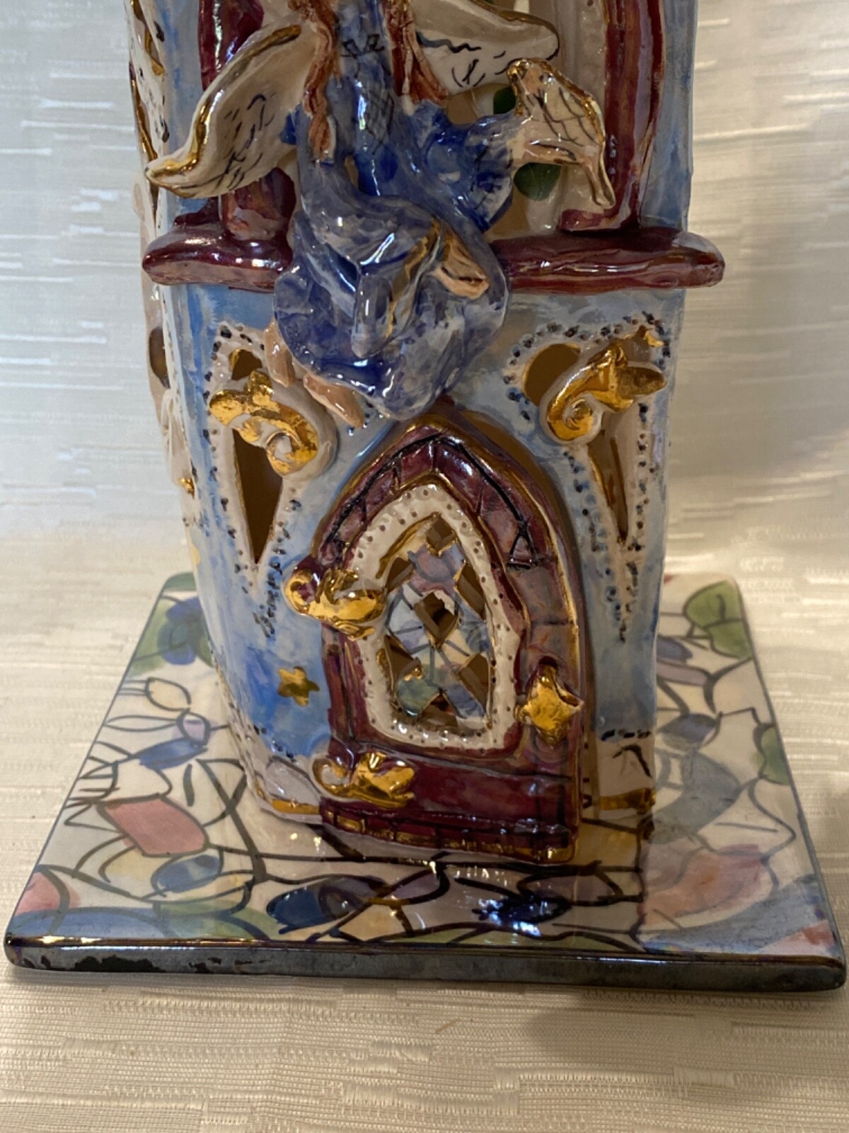 Blue Sky Clayworks Heather Goldminc Royal Collection Tea Light Angel House 12.75