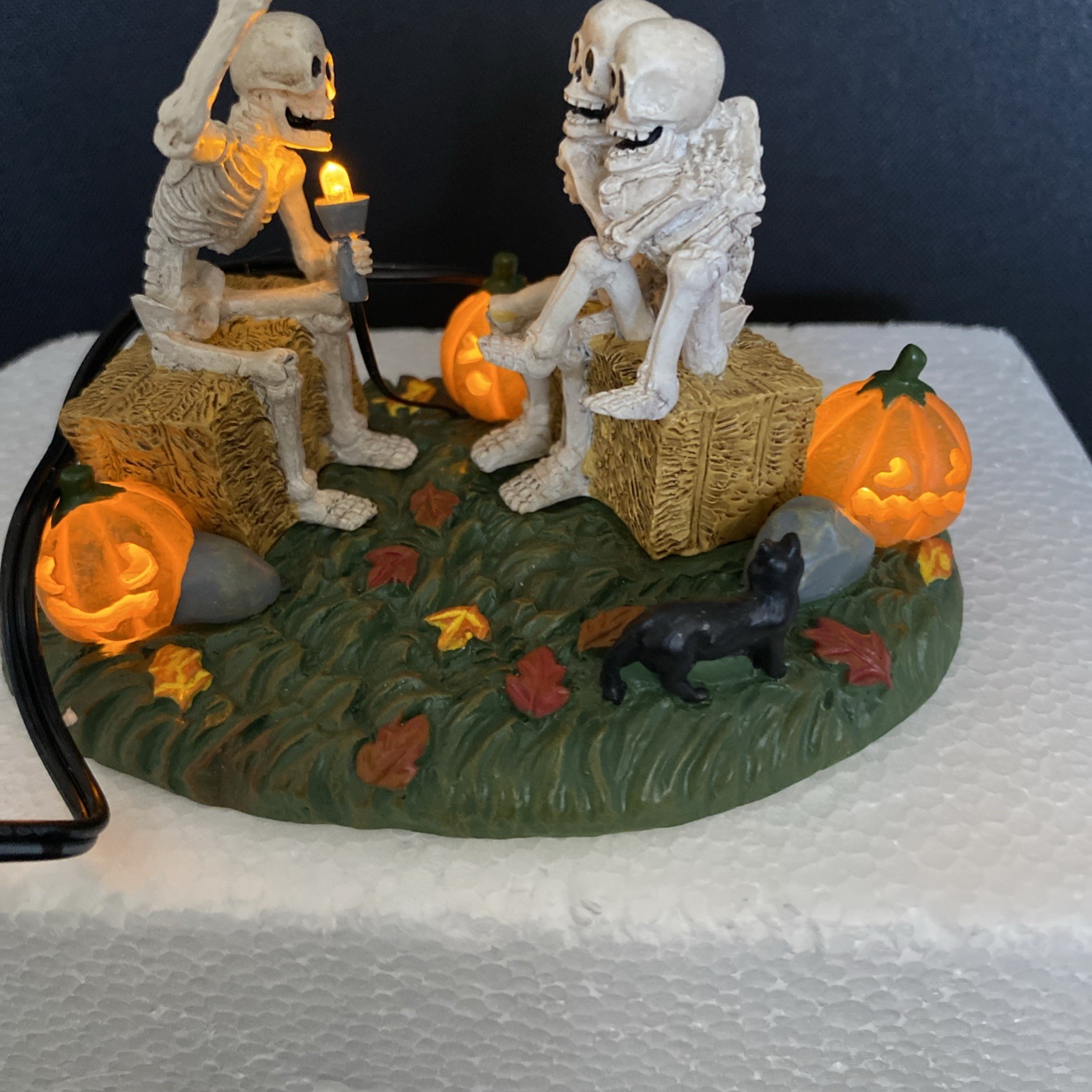 Dept 56 Halloween “Scary Skeleton Stories” Lighted Table Accent No Batteries No