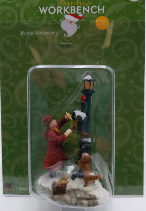 Santa’s Workbench 610-2479 Kid With Dog Resin Accessory
