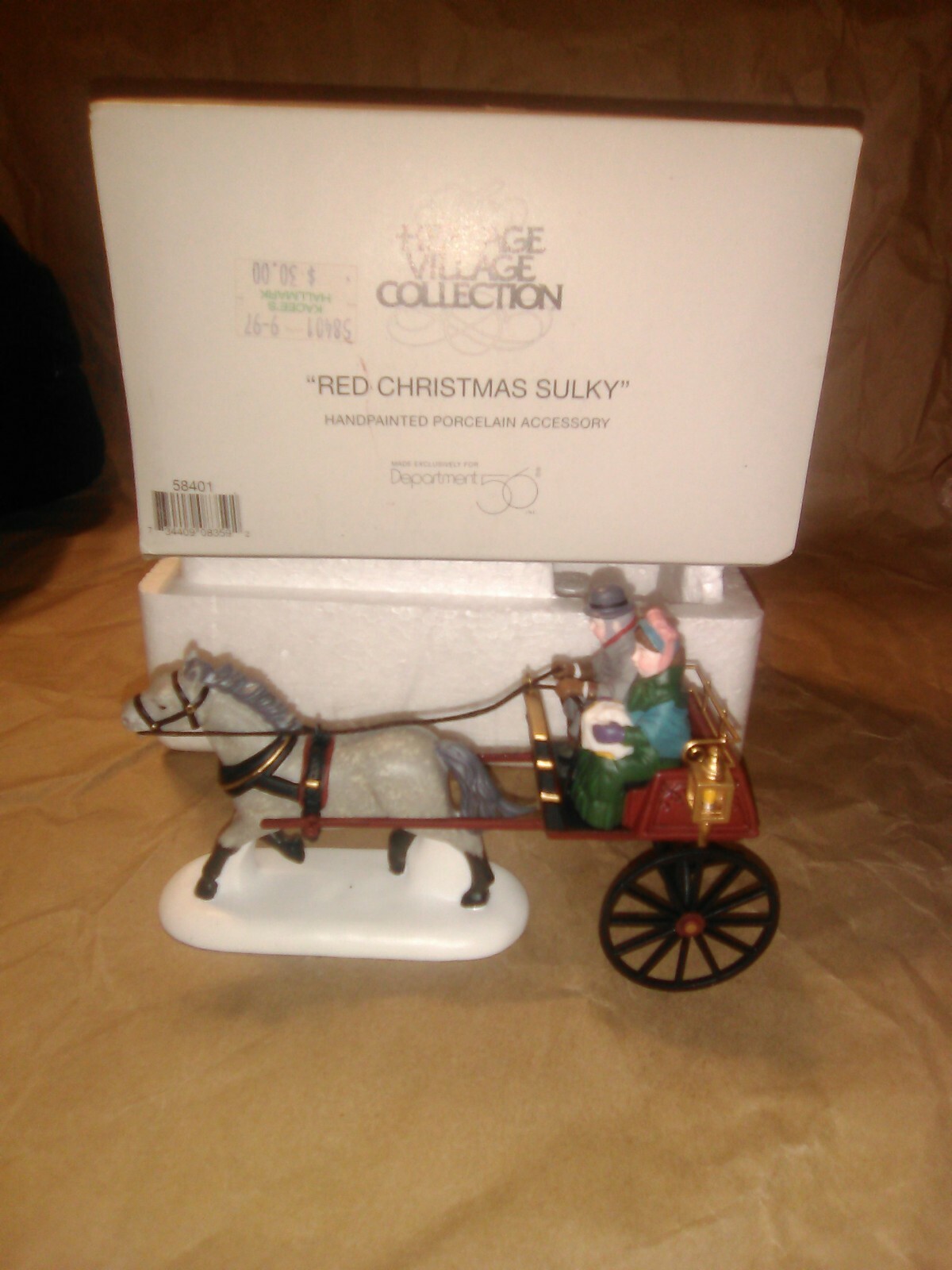 Department 56 Heritage Village Collection Red Christmas Sulky 58401 Accessory