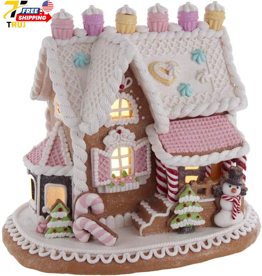 Kurt S. Adler 9-Inch Gingerbread House with LED Lights Multi (GBJ0010) FREE SHIP