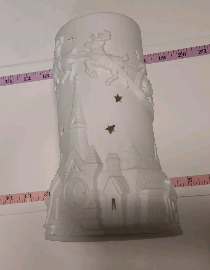 Department 56 Winter Silhouette Nights White Porcelain Candle Cylinder