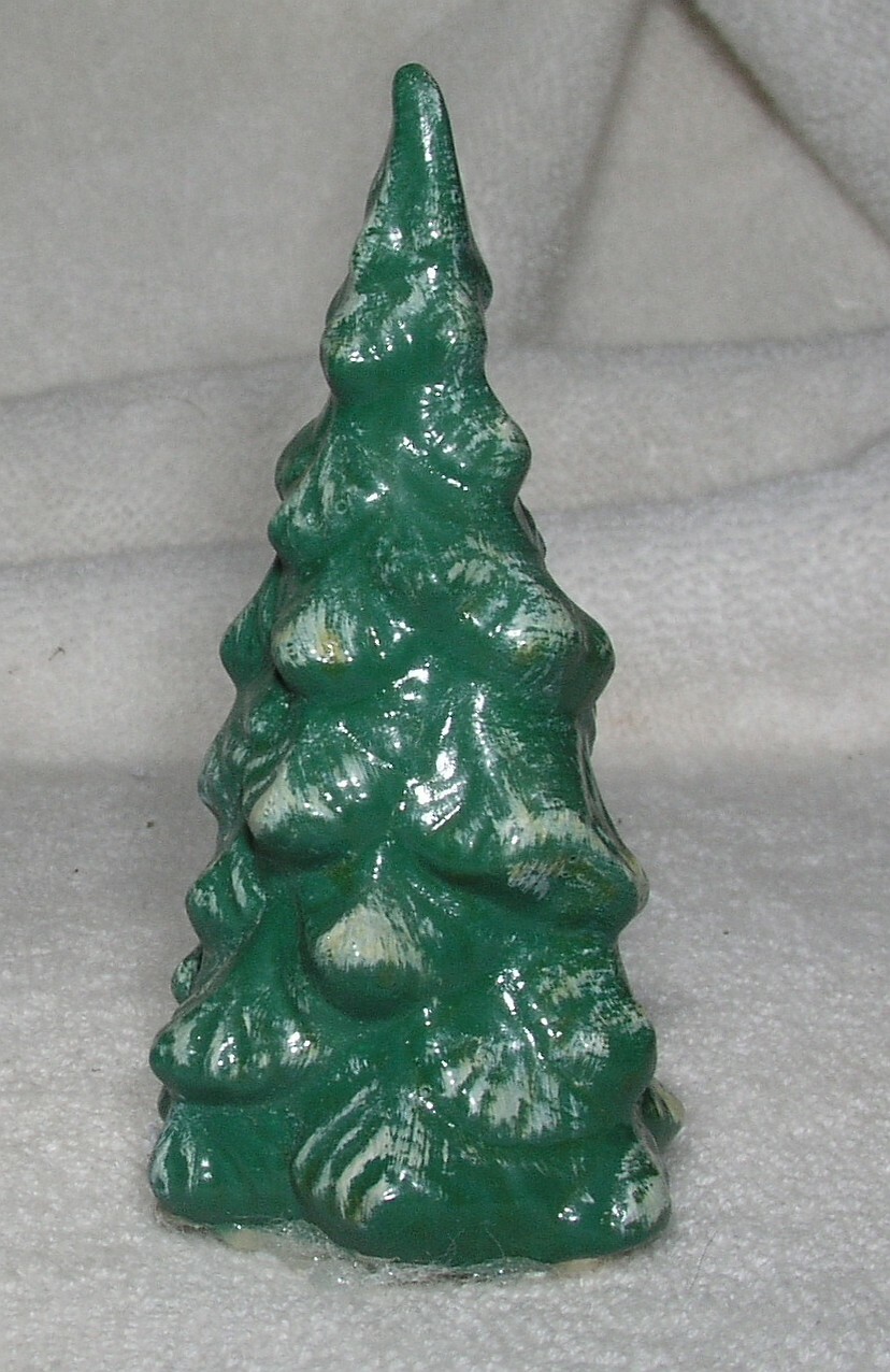 Christmas Village Trees Ceramic Lot of 6 Evergreen Miniature Porcelain 3.5 Ins