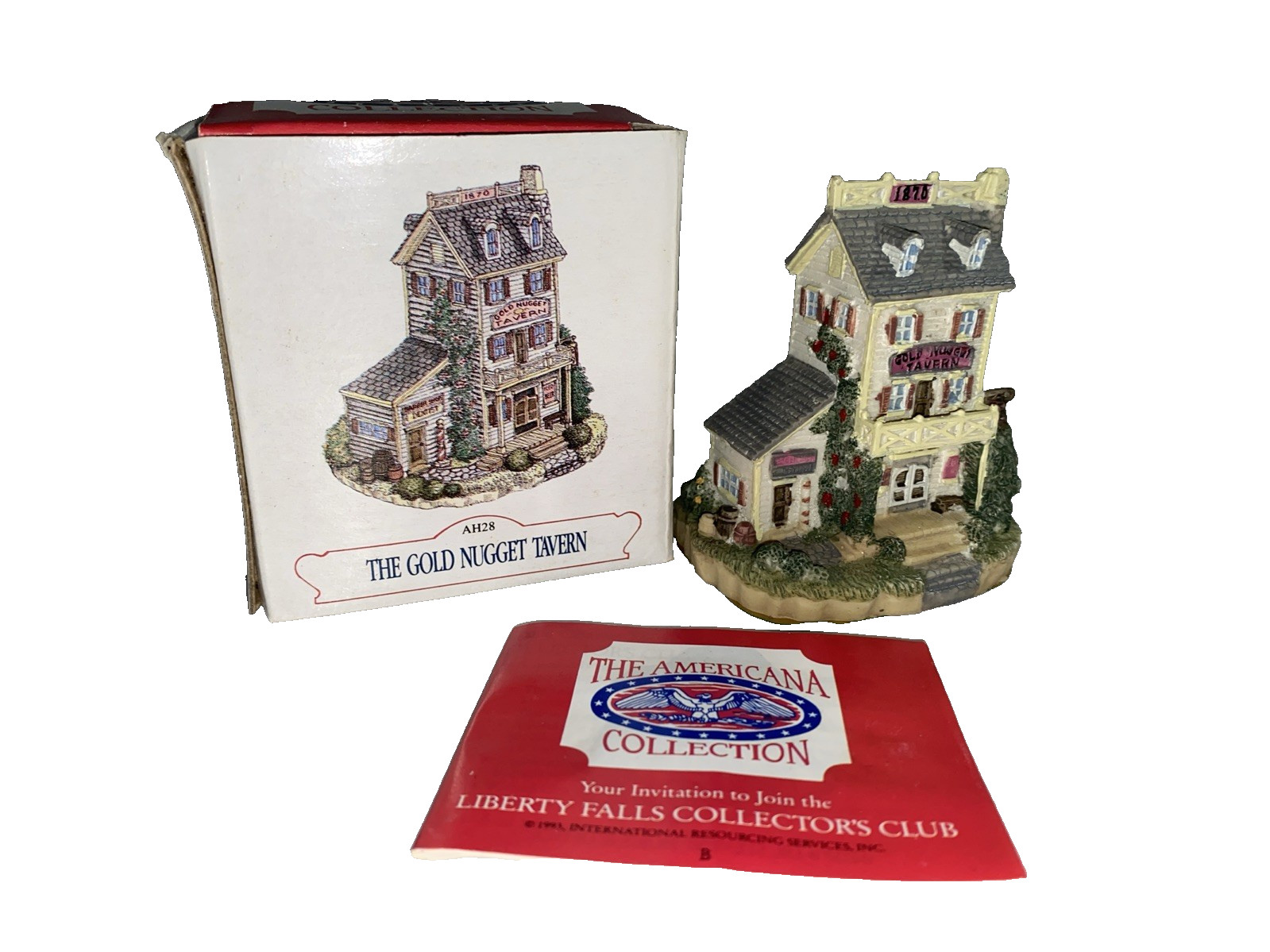 New Open Box Vintage Liberty Falls Gold Nugget Tavern 1993 AH28