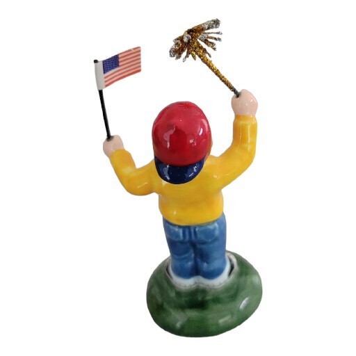 Dept. 56 Snow Village Uncle Sam’s Fireworks Stand Set of 2 Retired 1998 July 4
