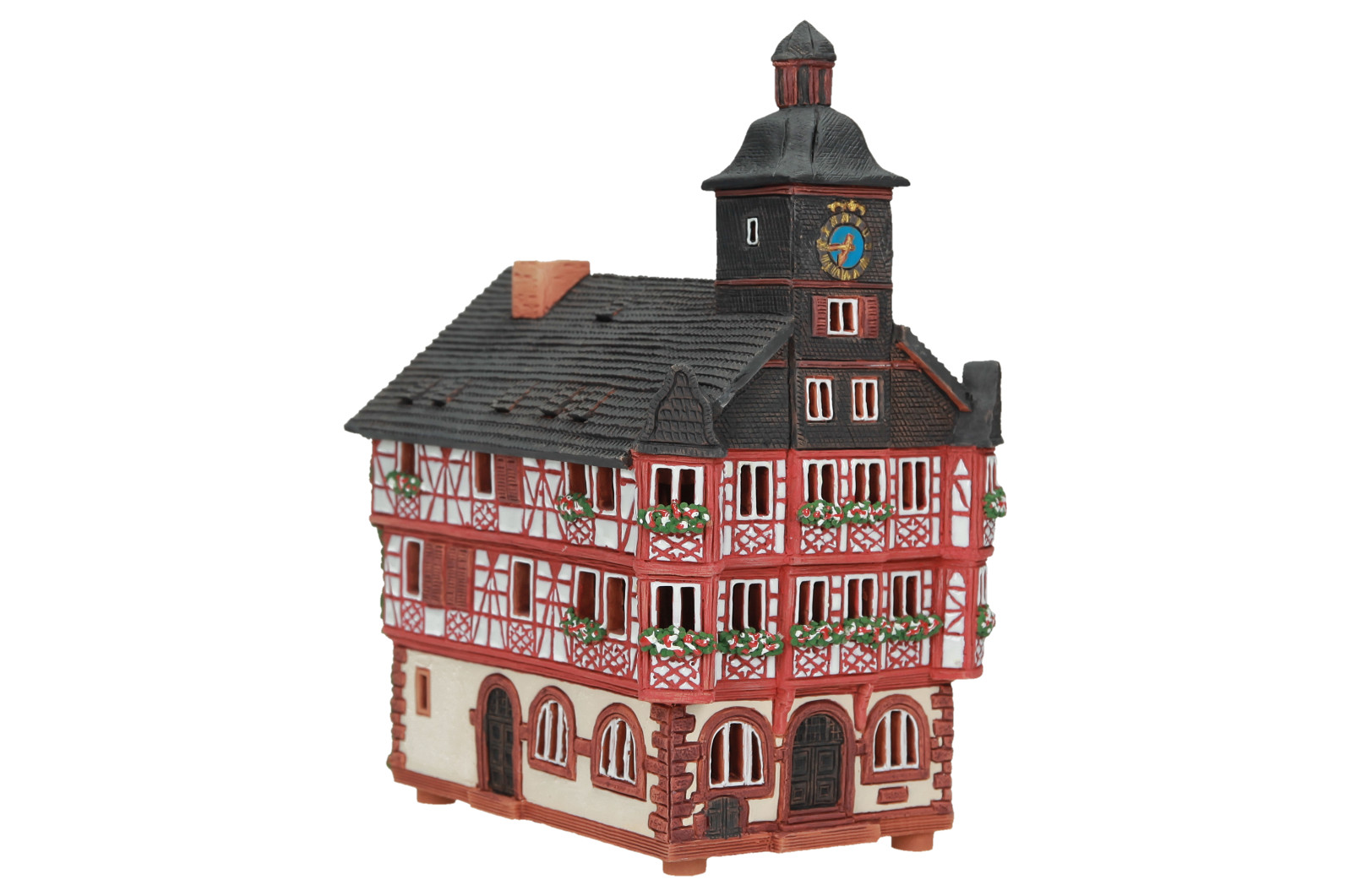 Ceramic Miniature House Candle Holder Town Hall Rathaus Heppenheim 22cm Midene