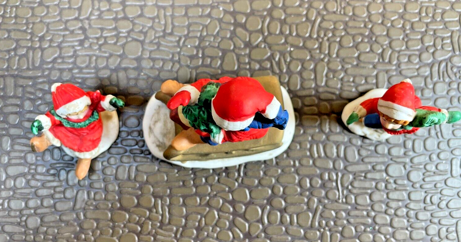 Lot of 3 Vintage Russ Ceramic Christmas Village Figurines