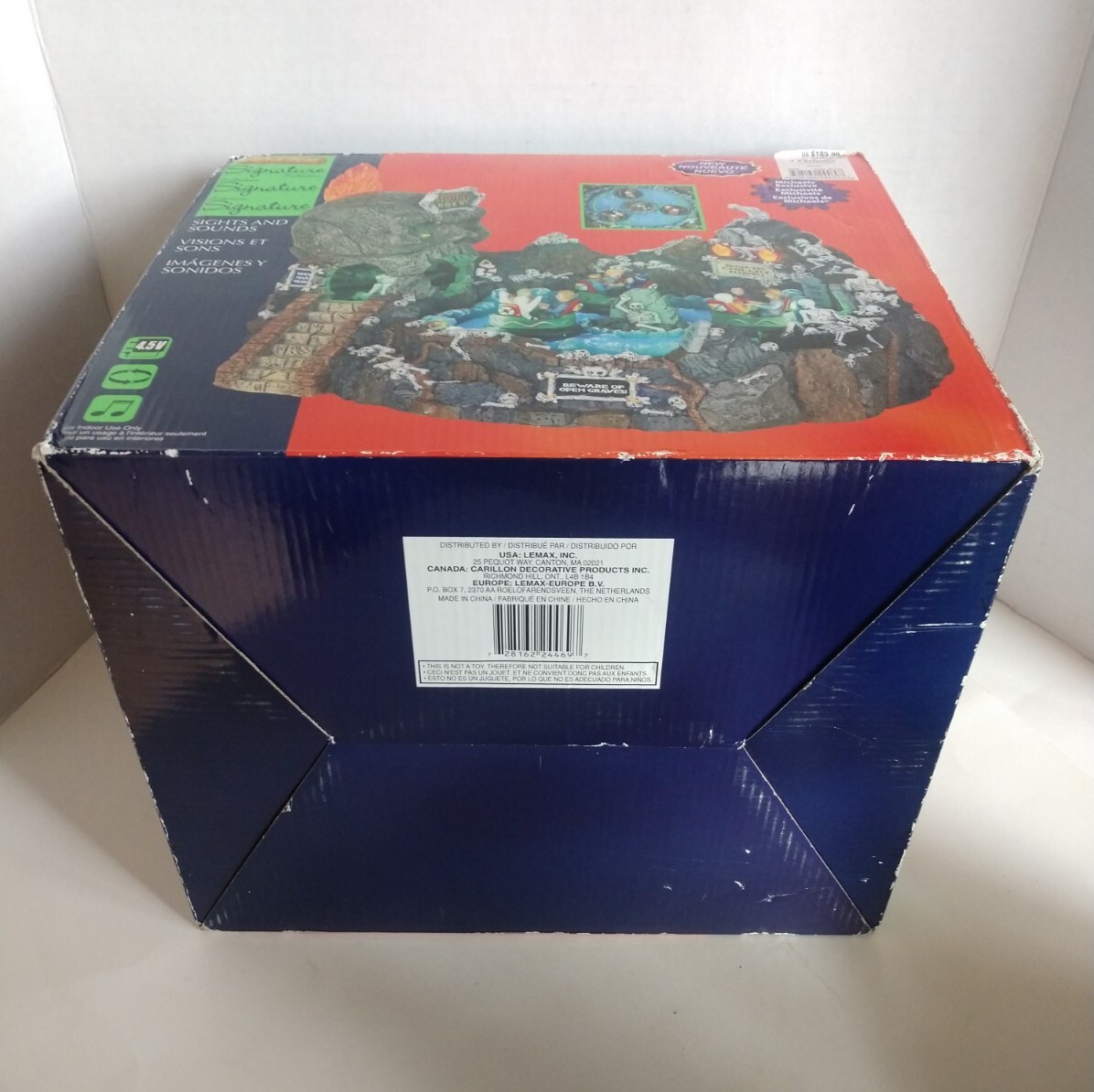 Lemax Spooky Town Skull River Animated Carnival Ride Halloween Village with Box