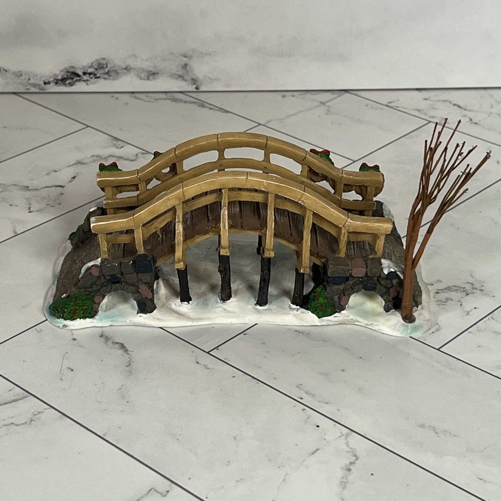 Home Accents Holiday Canterbury Lane Bridge In The Snow w/Box