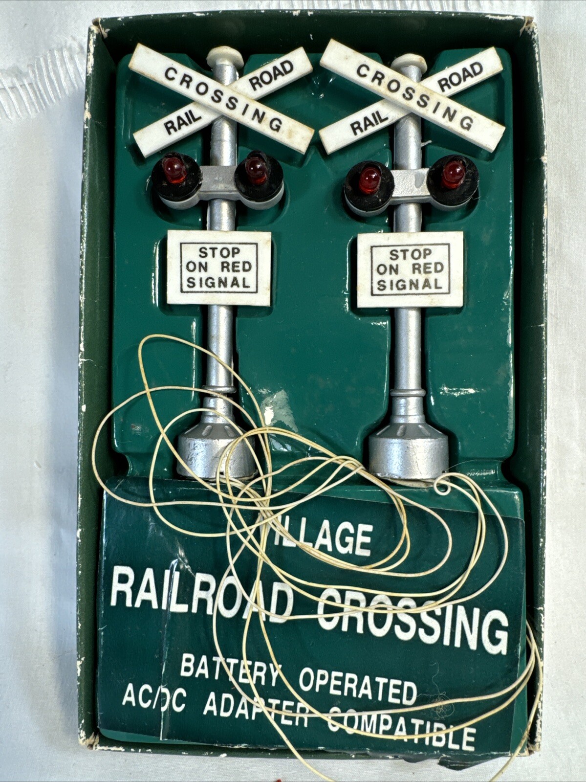 Dept 56 Village Railroad Crossing #55018 Retired Tested Battery or ACDC Adpt