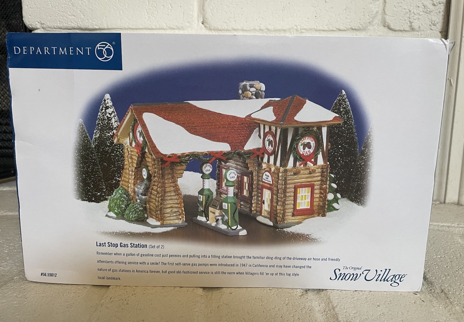 Dept 56 ‘Last Stop Gas Station’ Snow Village #55012 Retired 1999 New In The Box