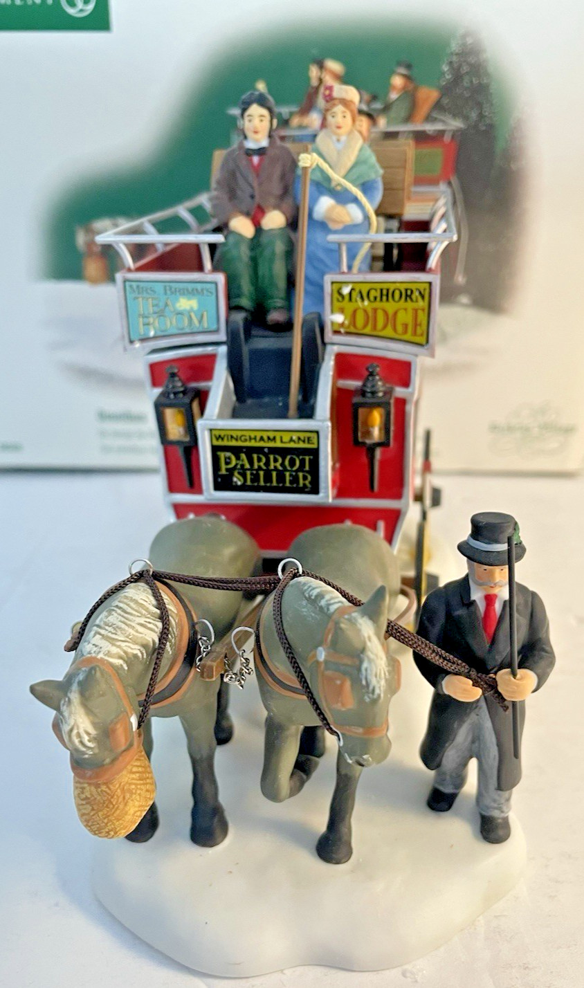 Department 56 Heritage Village Horse Drawn Omnibus Christmas Carriage Dickens