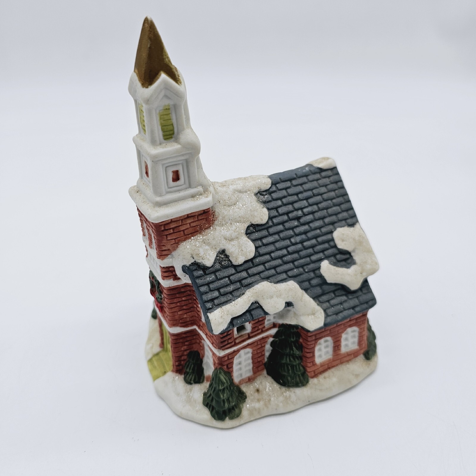 Vintage 2001 Cobblestone Corners Church Steeple 6″ Tall Light Up Christmas House