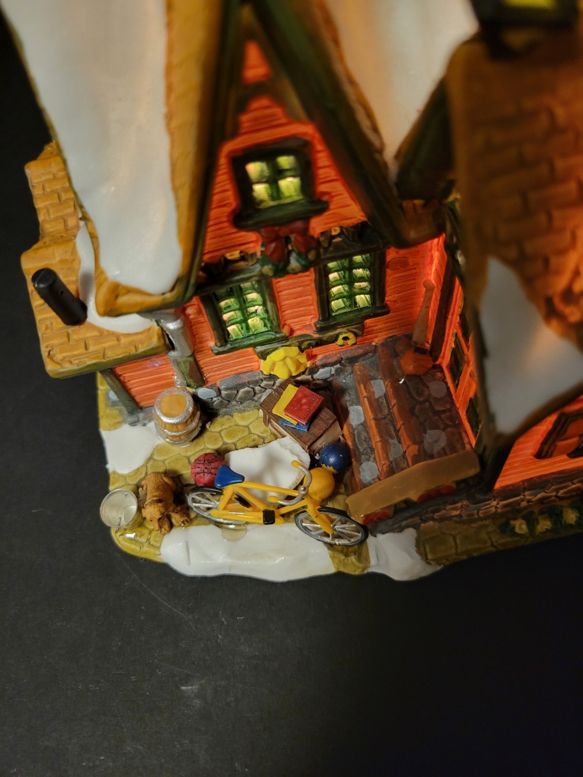 Lemax Christmas Holiday Village Mill Valley School 45021 Bicycle Dog Country