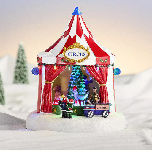 St Nicholas Square Circus Tent Music Motion Lights New 06/22 use Year Round