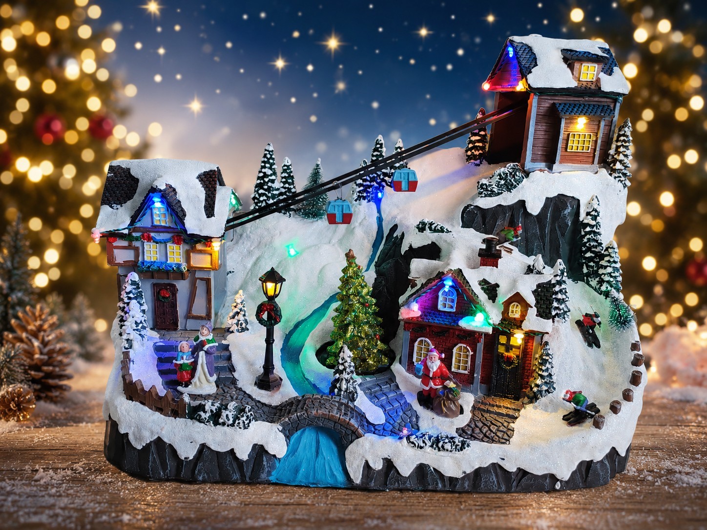 Christmas village Ski Lift Animated LED And Rotating Tree NOW AVAILABLE