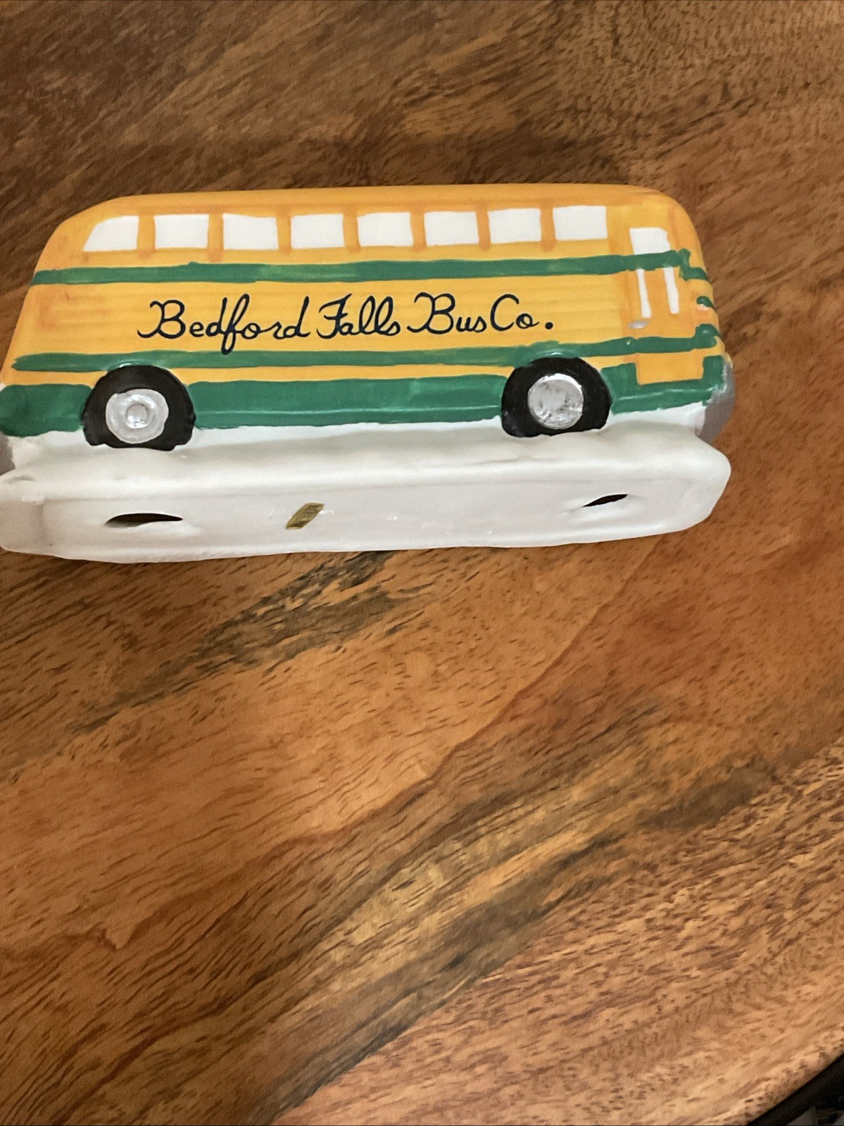 1995 It’s A Wonderful Life The Bedford Falls Bus Porcelain Figurine New In Box