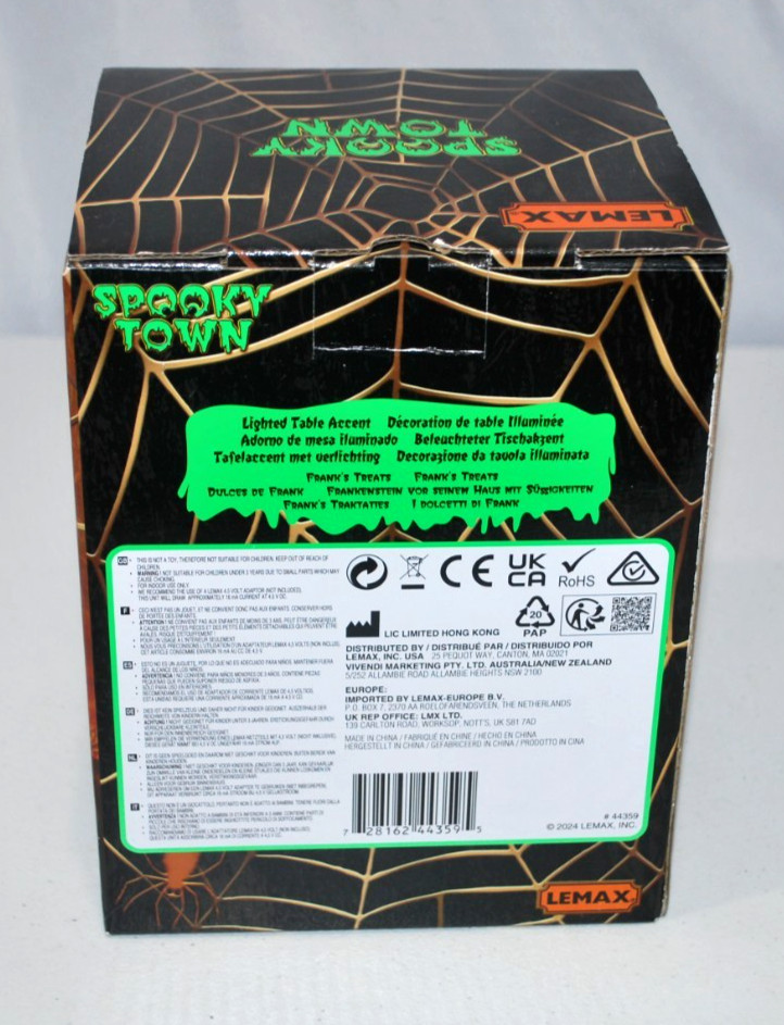 Lexmax Spooky Town Franks Treats Light up Porch Halloween light Decoration New.