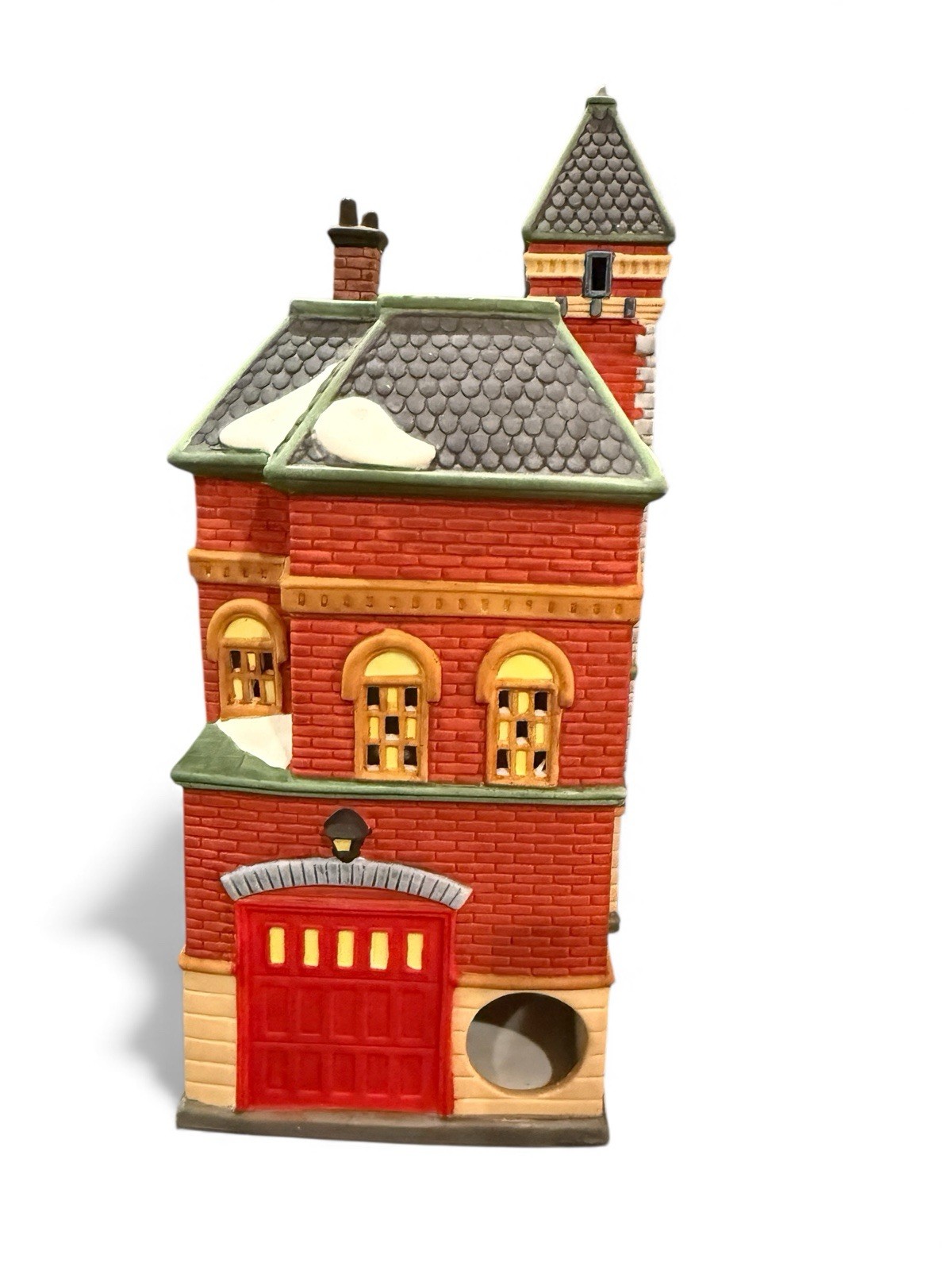 1990 Dept 56 “Red Brick Fire Station” #55360 Porcelain Hand Painted