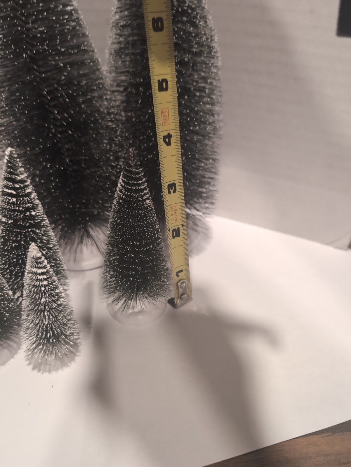 Lot Of Lemax Plastic Christmas Trees , Snow Flocked, Winter