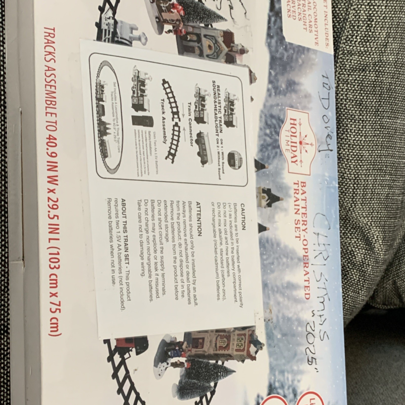 Holiday Time Battery Operated Light Up Christmas Village Train Set 41x30in