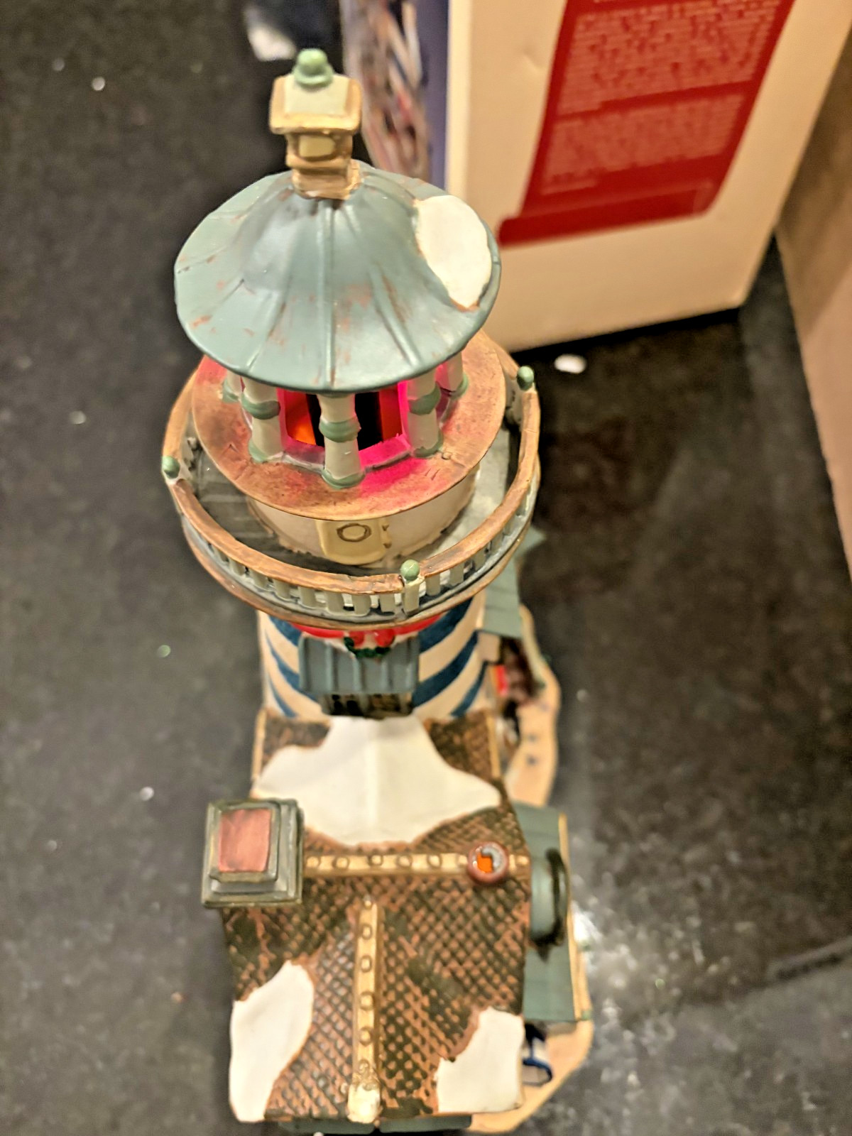Lemax Plymouth Corners Rotating Beacon Lighthouse Christmas Village w/ Box Works