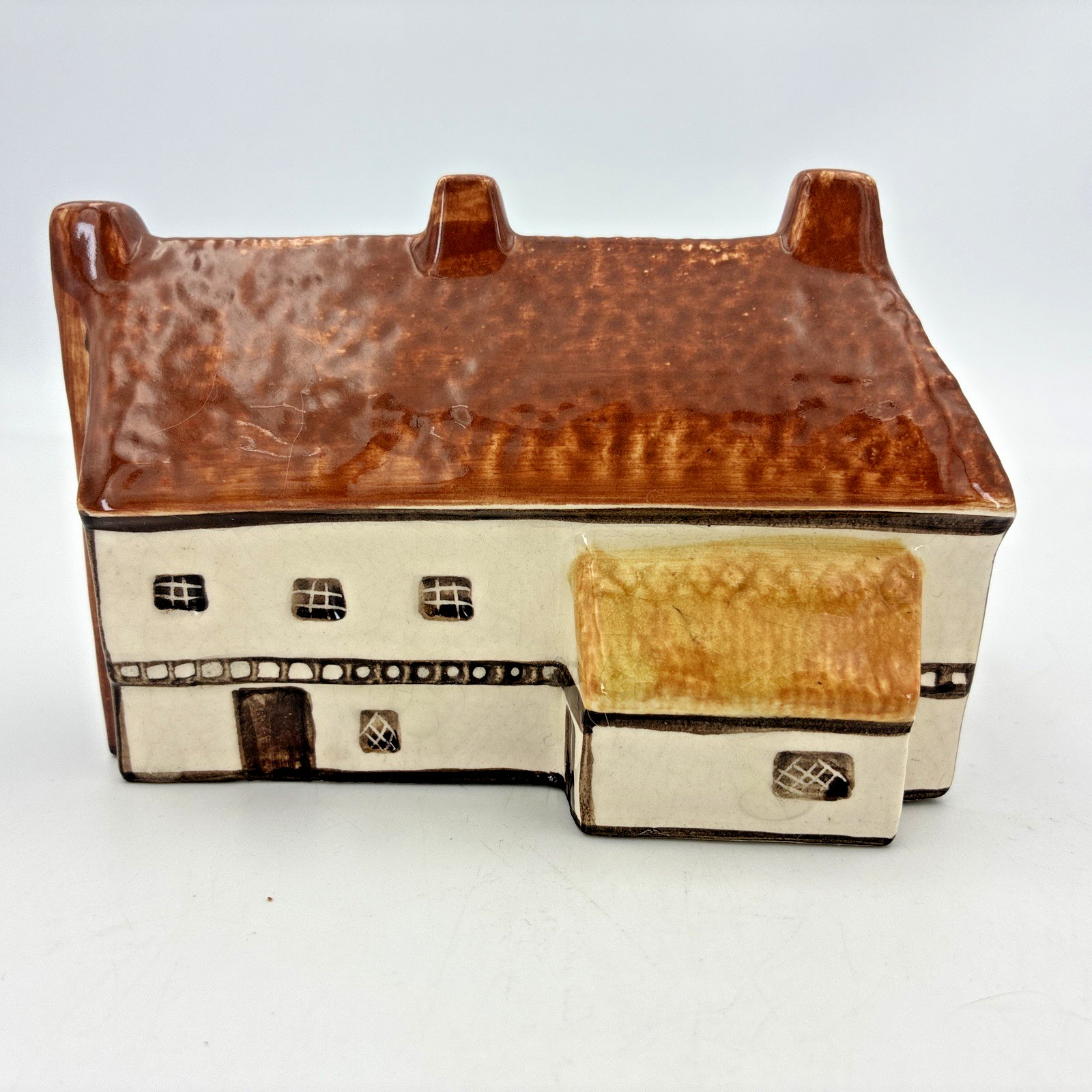 Vtg. Suffolk Cottages Rose & Crown Pub Ceramic House Building Made in England