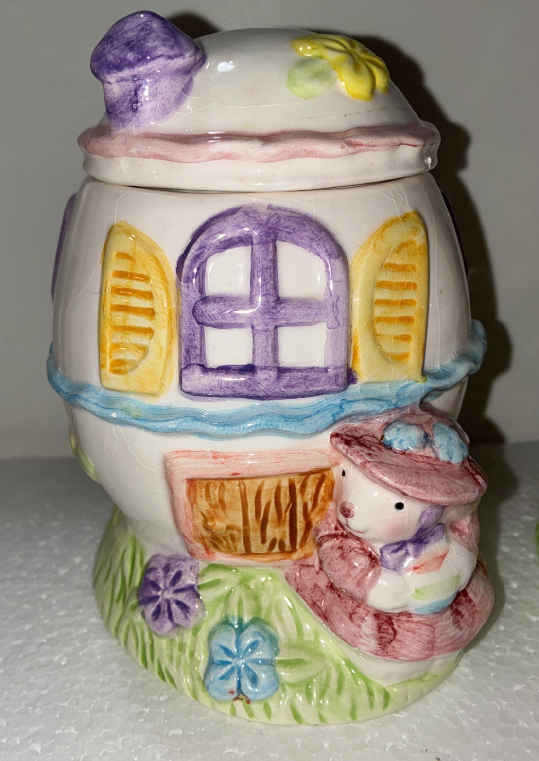 2~ Easter Bunny Easter Cottages Egg Shaped Trinket Boxes Boy & Girl 15939-15940