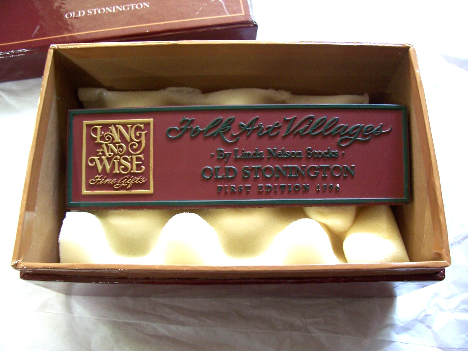 Folk Art Villages ~ Lang and Wise ~ First Edition Name Plate ~ 30010209