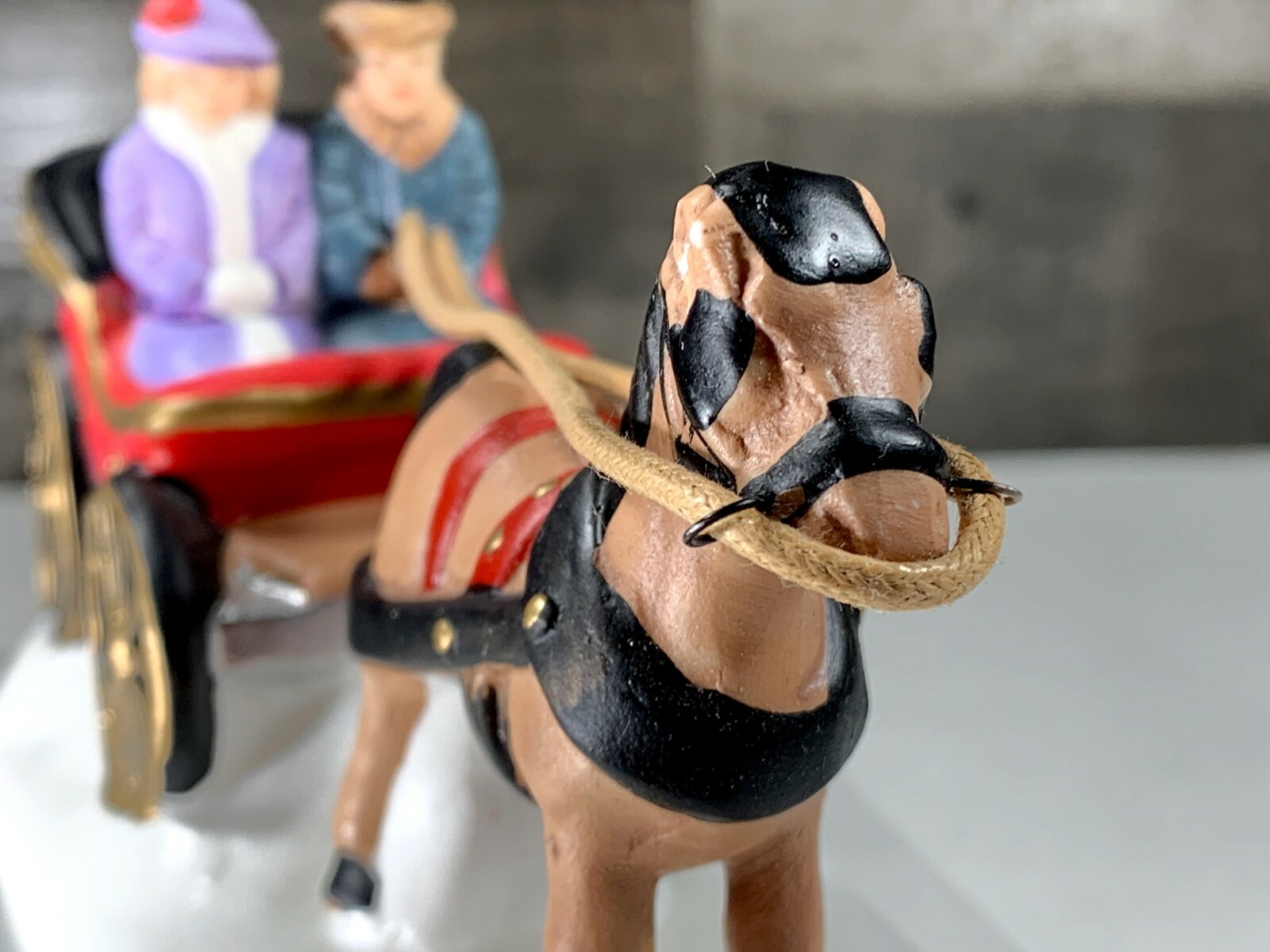 Christmas Village Accessory ~ Bringing in the Timbers ~ Couple w/ Horse & Buggy