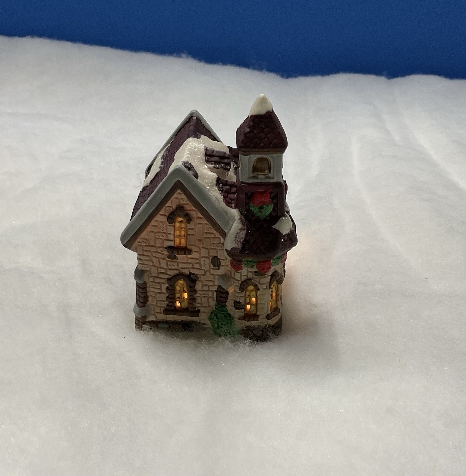 VTG 2002 Cobblestone Corners Christmas Village Church W/Choir In Window LIGHTED