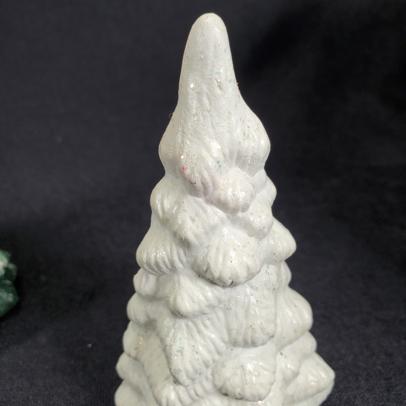 Christmas Village White & Evergreen Trees 4″ & 6″ Lot of 5 Porcelain