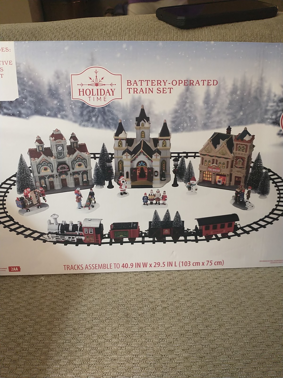 Holiday Time 2025 Battery Operated Train Set Locomotive Rail Cars Track NEW