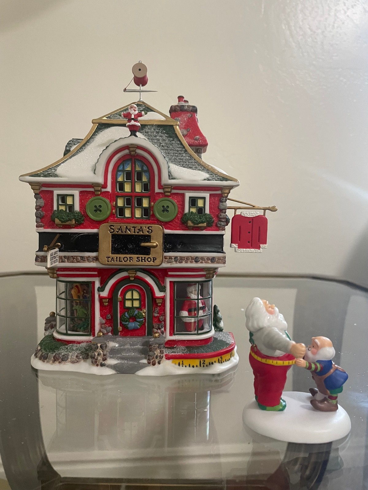 Department 56 North Pole Santa’s Tailor Shop ‘North Pole Series’ with accessory