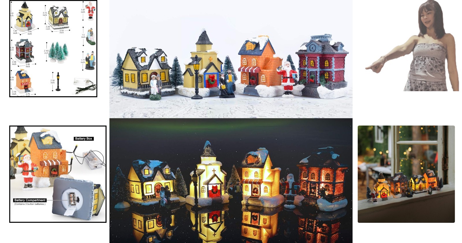 Charming LED Lighted Christmas Village Set – Indoor Holiday Decor for Families