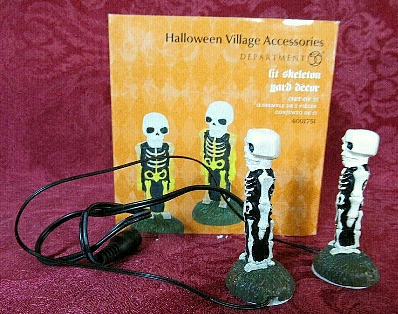 Department 56 Halloween Lit Accessory ~ Lit Skeleton Yard Decor