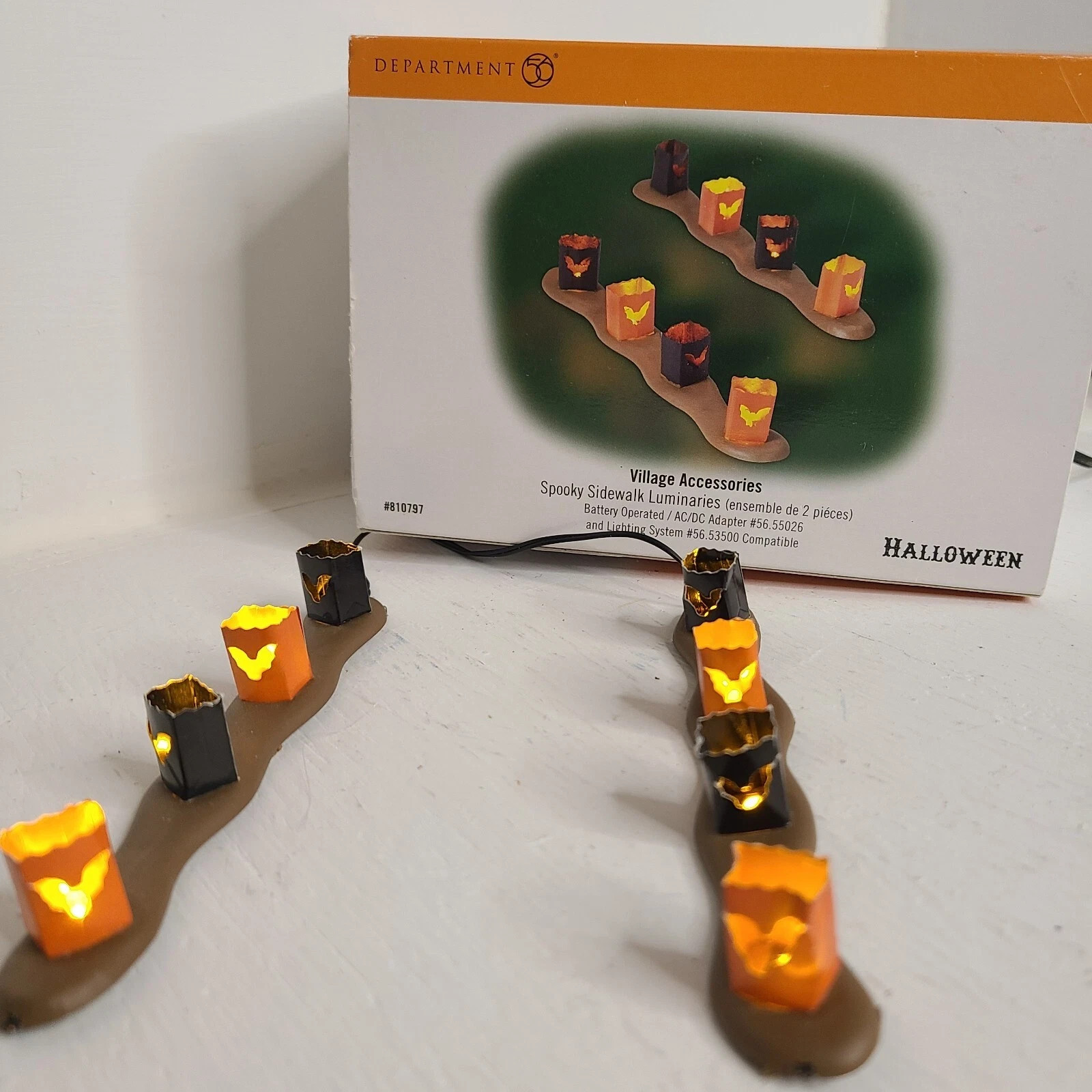 Dept 56 Halloween “SPOOKY SIDEWALK LUMINARIES” (set of 2) 810797 **New In Box**