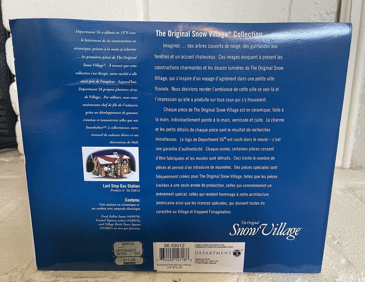 Dept 56 ‘Last Stop Gas Station’ Snow Village #55012 Retired 1999 New In The Box