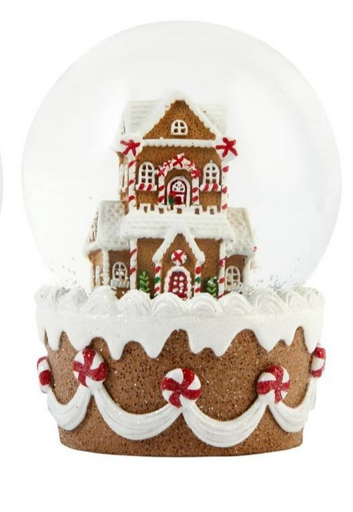Winter Lane Snow Globes,LED Gingerbread House, Set of 2, Lighted 919020
