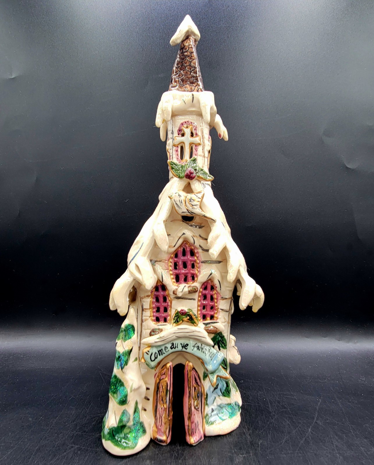 Blue Sky Clayworks Heather Goldminc Christmas Nativity Village Church VTG 2000