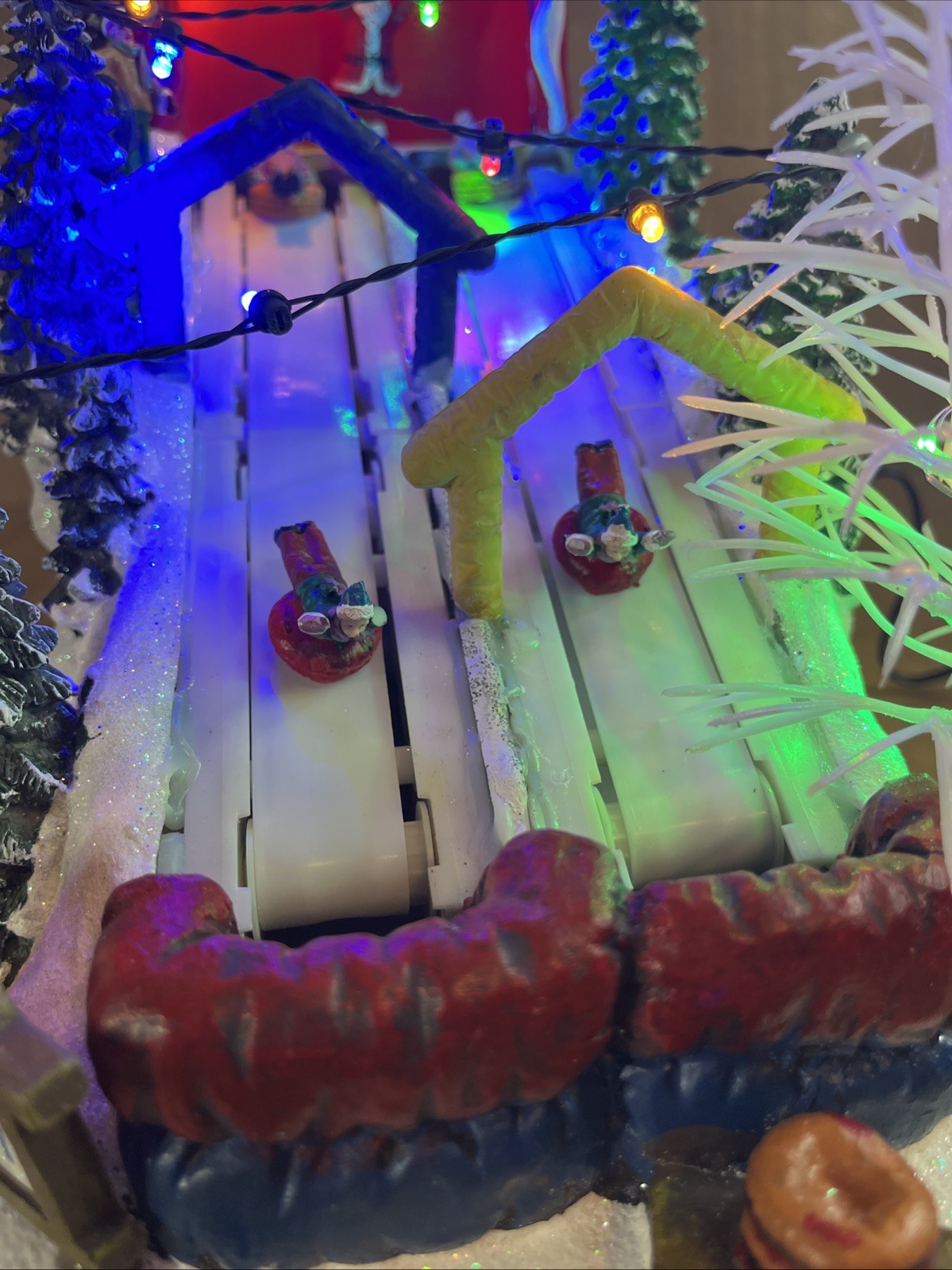Crosslight Animated Snow Tubing Hill Holiday Christmas Village Lights And Music