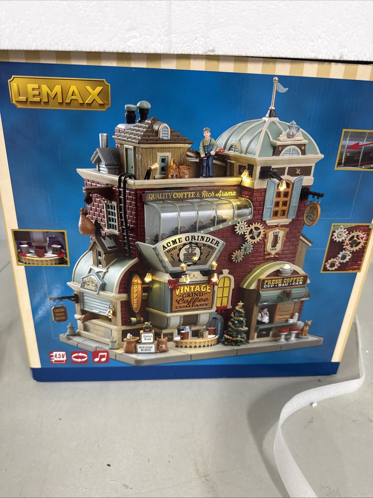 Lemax Grind Coffee Company Lighted & Sounds Tested Working Animated In Box