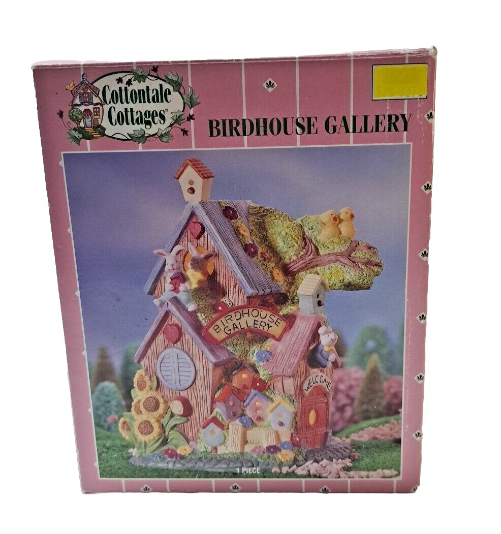 Cottontail Cottages Hand Painted Birdhouse Gallery Lighted House Box Pre-owned