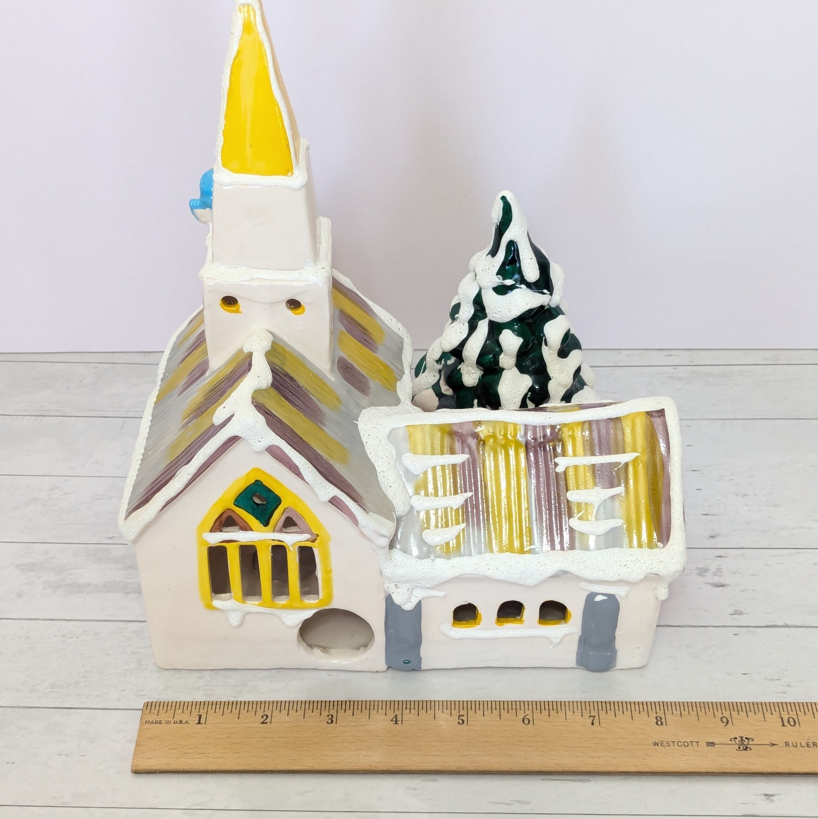 Dept 56 Original 1976 Steepled Church Snow Village 10″ Lighted Building RARE