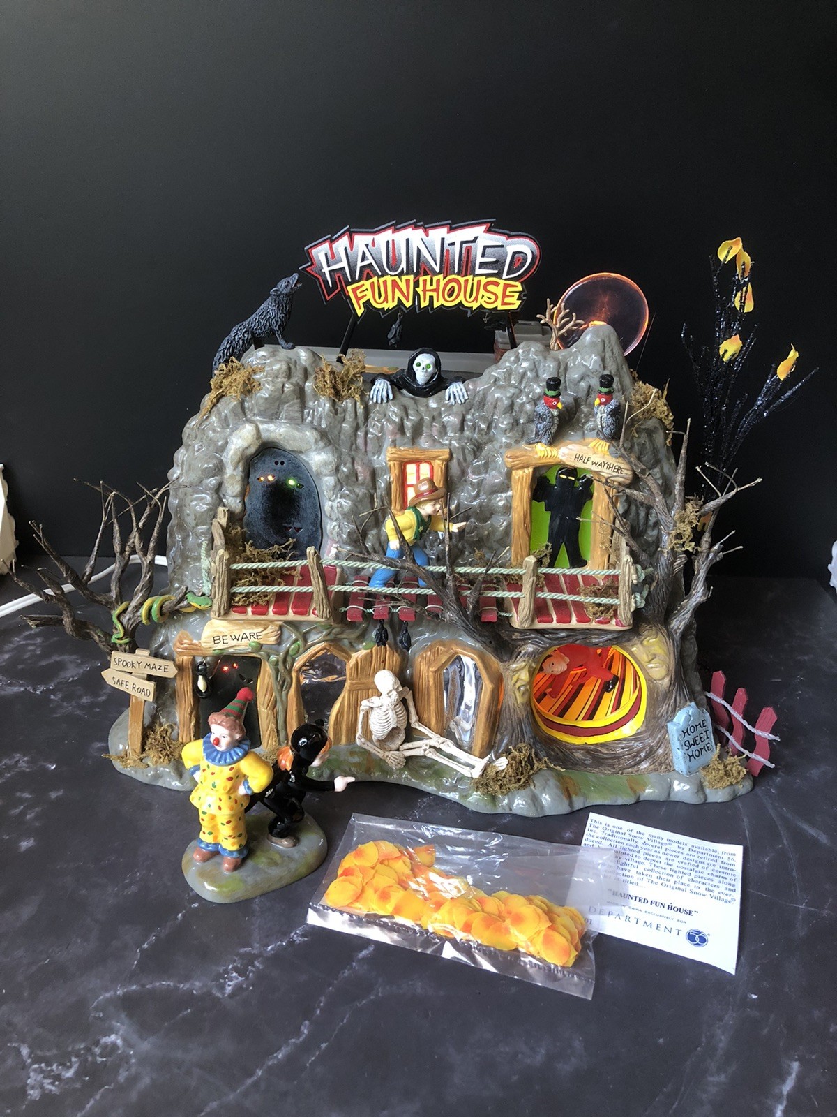Dept 56 Haunted Fun House Halloween Gift Set Retired Snow Village 55094