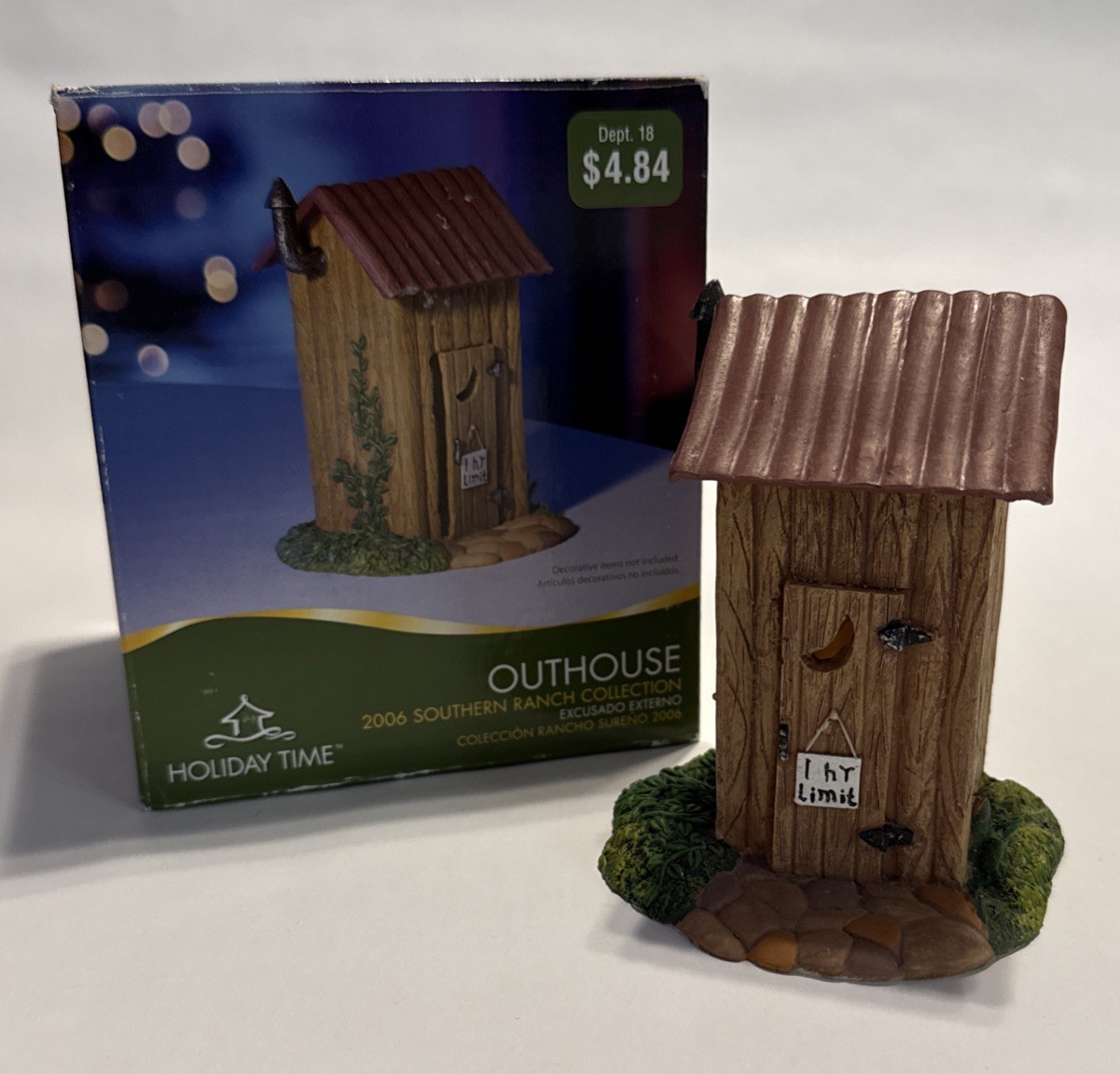 2006 Holiday Time Southern Ranch Collection Outhouse Christmas Village Cowboy